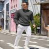 COOFANDY Sweaters for Men Knitted Quarter Zip Up Pullover Mock Neck Business Casual Sweater Charcoal Gray 3X-Large view 4