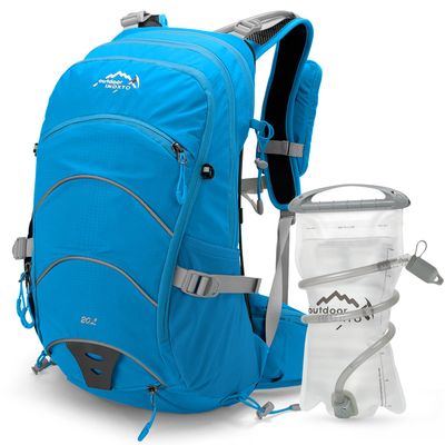 IX INOXTO 20L Hydration Backpack, Waterproof Hiking Internal Frame Backpacks with 2L Hydration Water Bladder and Rain Cover for Men, Lightweight Travel Daypack for Cycling,Camping,Ski (blue)