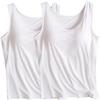 2PCS Womens Tank Tops with Built in Bras Padded Basic Solid Summer Casual Tops Yoga Athletic Stretch Comfort (07,2XL) view 1