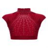 Kvysinly Kids Girls Athletic Gymnastics Dance Outfits Shiny Rhinestone Crop Tank Tops with Shorts 2Pcs Set Swimwear Burgundy 8 Years view 4