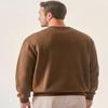 JMIERR Men's Essential Sweatshirt Crewneck Pullover Sweatshirt Men Fall Winter Long Sleeve Midweight Casual Oversized Tops, US43(L), Brown view 2