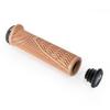 MU CYCLE Bike Handlebar Grips with Single Lock-On Clamp & End Plugs, Anti-Slip and Comfortable Bicycle Grips, 22.2mm Inner Diameter Open End MTB Bicycle Grips (Toffee Cream) view 3