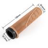 MU CYCLE Bike Handlebar Grips with Single Lock-On Clamp & End Plugs, Anti-Slip and Comfortable Bicycle Grips, 22.2mm Inner Diameter Open End MTB Bicycle Grips (Toffee Cream) view 4
