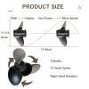 Boat Propeller 13x19 13 1/4x17 13 3/4x15 12 3/4x21 14x11 14x13 for Mercury Black Max 40 50 70 75 80 90 100 115 120 125 140 150 HP Engines, 15 Tooth Spline Aluminum Boat Motor Prop, RH(13 1/4 x 17) view 2