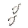 Spurs for Cowboy Boots, Boot Spurs Horse Boot Spurs with Gear Stainless Steel West Cowboy Exquisite Pattern Engraved Bumper Spurs Riding Spurs for Horse Training, Silver view 2