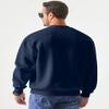 JMIERR Men's Casual Fleece Long Sleeves Crewneck Essential Sweatshirts Thick Cotton Pullover Sweatshirt for Men, US38(S), Blue view 2