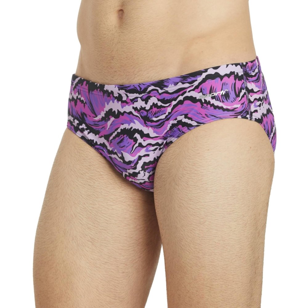 Sporti Boys Athletic Swim Briefs UPF 50+ Lycra Xtra Life Flatlock No-Chafe Seams Drawstring Secure Fit Competitive Training Swimsuit for Young Swimmers - Purple - 22