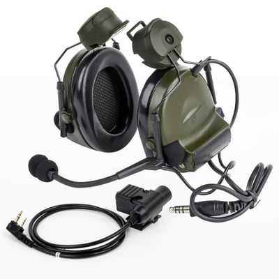 Comta II Tactical Airsoft Shooting Hunting Wargame Headset with mic,Without Noise Cancellation Function,Sponge Ear Pads with ARC Rail Adapter and U94 PTT Kenwood Adapter for Airsoft Sports