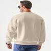 JMIERR Men's Casual Fleece Long Sleeves Crewneck Essential Sweatshirts Thick Cotton Pullover Sweatshirt for Men, US38(S), Beige view 2