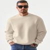 JMIERR Men's Casual Fleece Long Sleeves Crewneck Essential Sweatshirts Thick Cotton Pullover Sweatshirt for Men, US38(S), Beige view 4