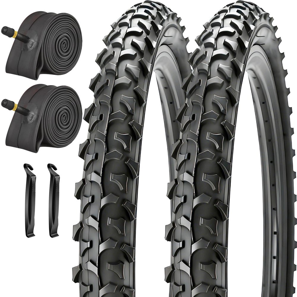 SIMEIQI 2 Pack Bike Tires and Tubes 16x2.125 Inch Replacement Foldable Bike Tires for Tubes 16x1.75/2.125 for Mountain Trail Bicycles (Black, 16x2.125)