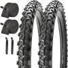 SIMEIQI 2 Pack Bike Tires and Tubes 16x2.125 Inch Replacement Foldable Bike Tires for Tubes 16x1.75/2.125 for Mountain Trail Bicycles (Black, 16x2.125) view 1