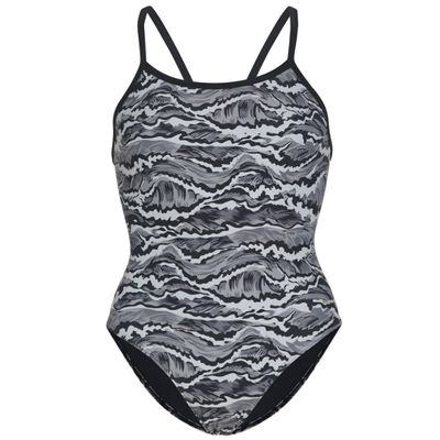 Sporti Athletic One Piece Swimsuit for Girls - Thin Strap Training Swimwear with UPF 50+, Durable Lycra Xtra Life Fabric, Comfortable Mobility & Long-Lasting Color, Ideal for Swim Team - Black - 22