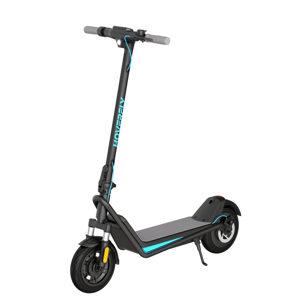 HOVERFLY X3 Electric Scooter for Adults, 10" Solid Tire, Max 18 Mile Range and 20Mph Speed, 500W Motor, with Front Dual Suspension Electric Code Lock, UL2272 Certified Foldable Commuting Escooter