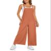 Vigorics Wide Leg Overalls For Women Loose Fit Waffle Knit Jumpsuit Rompers 2026 Sleeveless Outfits Rust M view 3