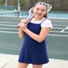 Arshiner Girls Dress with Shorts Casual Summer Spaghetti Straps One Piece Romper Dresses with Pockets for Kid 5-15 Y Navy Blue view 4
