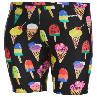Sporti Men's Athletic Swimwear Jammers, Suitable for Big Boy & Youth Competitve, Abstract Print Jammers, Drawstring Waist - I-Scream - 22