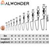 Alwonder 10-Pack Fishing Snap Swivels, High Strength Ball Bearing Swivel with Stainless Steel Coastlock Snaps, Black Nickel Coating Corrosion Resistance Freshwater Saltwater Fishing Snaps Swivels #4 view 2