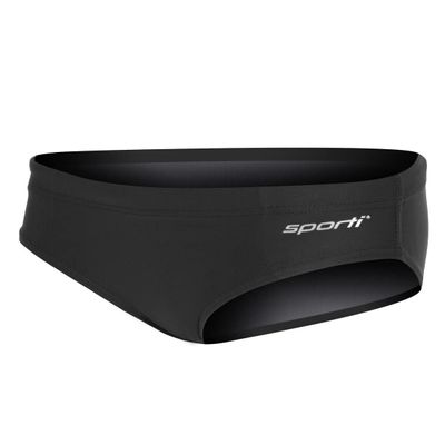 Sporti Boys' Swim Briefs - Athletic Competitive Swimsuit with UPF 50+, Durable Lycra Xtra Life, Comfortable Flat Seams, Adjustable Drawstring Waist - Perfect for Training & Competitions - Black - 24