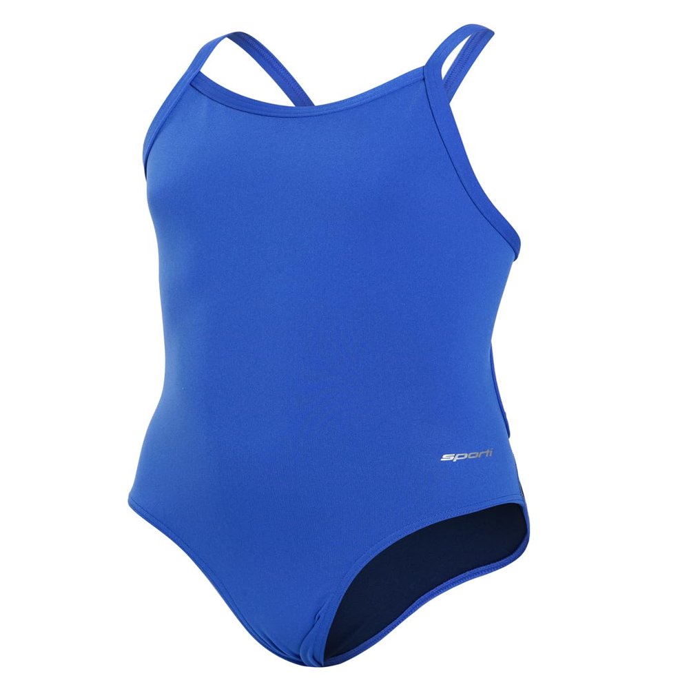 Sporti HydroLast Girls Athletic One Piece Swimsuit Chlorine-Resistant 4-Way Stretch, UPF 50, Fully Lined Training, Swim Team & Competitive Bathing Suit - Royal - 22