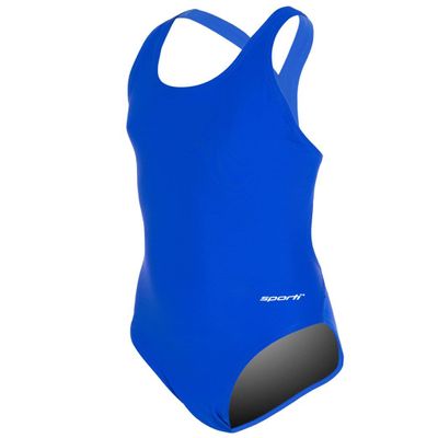 Sporti Athletic One-Piece Swimsuit Girls  Chlorine Resistant Hydrolast Fabric, UPF 50+, Wide Strap Racerback, Fully Lined Training & Swim Team Bathing Suit - Royal - 22
