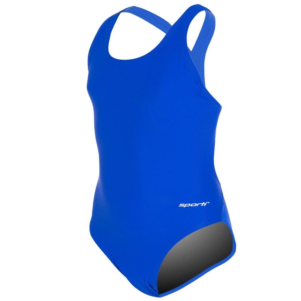 Sporti Athletic One-Piece Swimsuit Girls Chlorine Resistant Hydrolast Fabric, UPF 50+, Wide Strap Racerback, Fully Lined Training & Swim Team Bathing Suit - Royal - 22