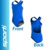 Sporti Athletic One-Piece Swimsuit Girls  Chlorine Resistant Hydrolast Fabric, UPF 50+, Wide Strap Racerback, Fully Lined Training & Swim Team Bathing Suit - Royal - 22 view 3