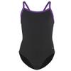 Sporti HydroLast Athletic One Piece Swimsuit for Girl Chlorine Resistant Training Suit, 4-Way Stretch, Thin Strap V-Back, UPF 50+ for Swim Team Athletes - Black/Bright Purple - 22 view 1