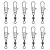 SagaSave 100 Pack Fishing Snap Swivels Metal Fishing Snap Clips 360 Flexible Fishing Tackle Swivels Fishing Gear Equipment for Saltwater Freshwater(2#) view 1
