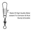 SagaSave 100 Pack Fishing Snap Swivels Metal Fishing Snap Clips 360 Flexible Fishing Tackle Swivels Fishing Gear Equipment for Saltwater Freshwater(2#) view 4