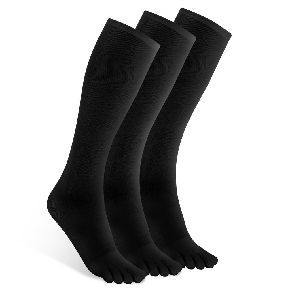 TikMox Toe Compression Socks  Knee-High Support Socks with Enhanced Comfort for Running & Travel, Breathable and Long Hours Standing