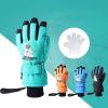 JzcsdkSIL Kids Ski Gloves Waterproof Snowboard Gloves Children Winter Warm Gloves Unisex for Girl Boy Cold Weather Snow view 2