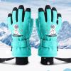 JzcsdkSIL Kids Ski Gloves Waterproof Snowboard Gloves Children Winter Warm Gloves Unisex for Girl Boy Cold Weather Snow view 3