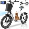 Caroma Peak 800w Electric Scooter Adults 20"X3" Fat Tire, 20 MPH Top Speed & 30 Miles Range, Off-Road E Scooter w/Adjustable Seat & Grocery Bag, Foldable Ebike w/Shock Absorption for Commuting view 1