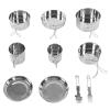 12 Pcs Camping Cookware Set, Folding Handle 304 Stainless Steel Portable Picnic Cooking Pot Cup Set Portable Outdoor Cookware for Family Hiking Picnic view 2
