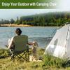 SAILARY Folding Camping Collapsible Chairs Heavy Duty Lawn Chair with Cooler Bag, Storage Pocket, Waterproof Bag Outdoor Arm Chair, Supports 225LBS, Green view 2