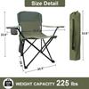 SAILARY Folding Camping Collapsible Chairs Heavy Duty Lawn Chair with Cooler Bag, Storage Pocket, Waterproof Bag Outdoor Arm Chair, Supports 225LBS, Green view 3
