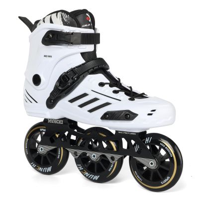 3 Wheel Inline Skates for Adult Women Men,Professional Outdoor Fitness 3X110 Mm Wheels Roller Skates Blades for Unisex (White, Men 11/Women 12 47)