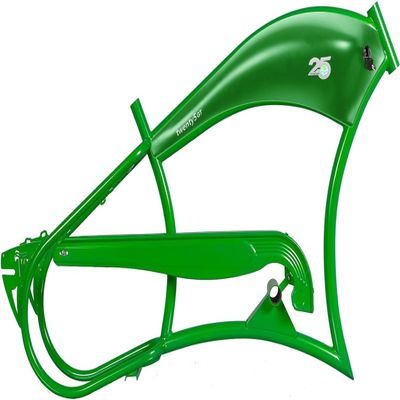 MICARGI Twenty5 Stretch Cruiser Bike Frame,26-in Steel Frame with Bike Chain Suitable for Lowrider Bike, Chopper Bike, and Electric Bike Conversion (Green)