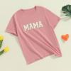 Winioder Mama and Mini Shirts Letter Print Short Sleeve Pullover Tops Mommy and Me Matching Outfits Baby Summer Clothes(Women,Matching Pink,S) view 4