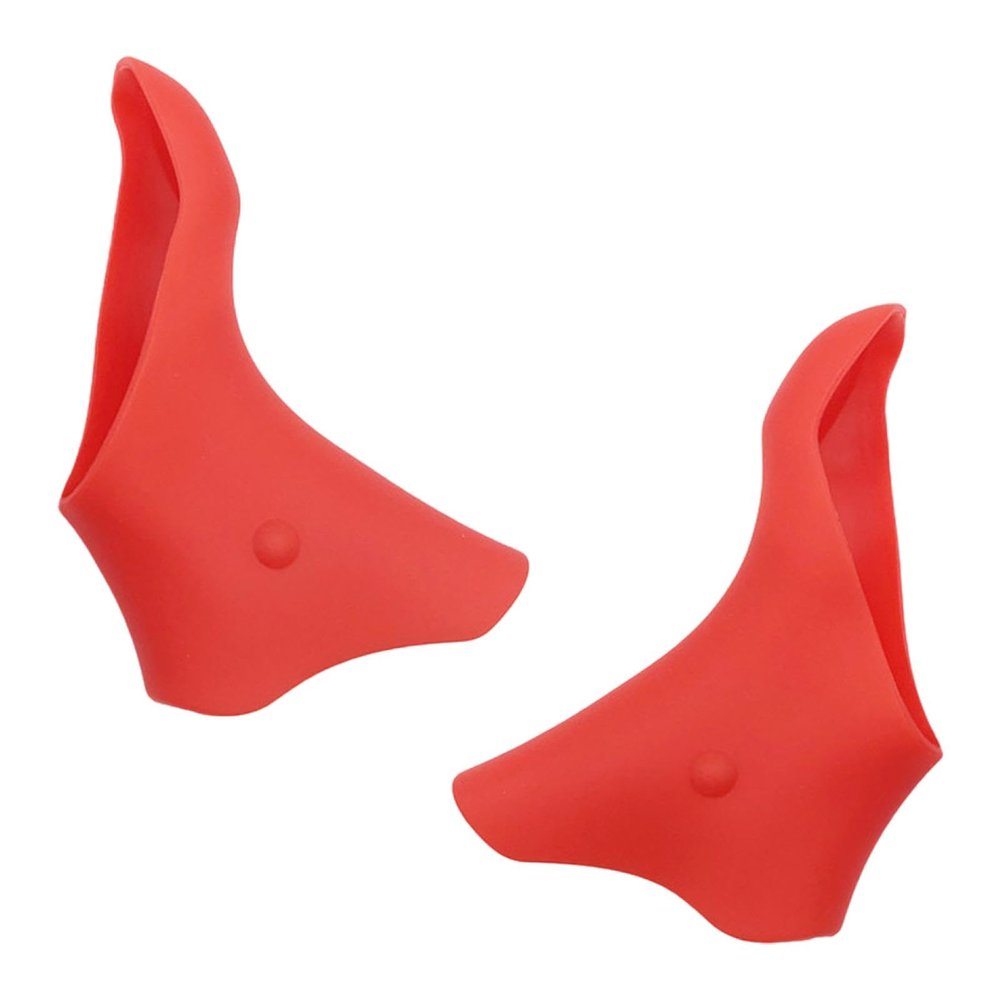 Aosekaa 2X Bike Shifter Lever Cover Road Bicycle Shifter Cover Silicone Shifter Brake Lever Hood Cover for ST-6600 ST-6603 ST-5600, Red