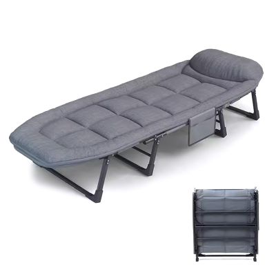 Fold up Beds for Adults Eight Legged Support Folding Camping Cot Six Adjustable Backrests Portable Folding Outdoor Cot for Outdoor Travel Camp Beach Vacation(Gray A 200 * 66 * 35cm)