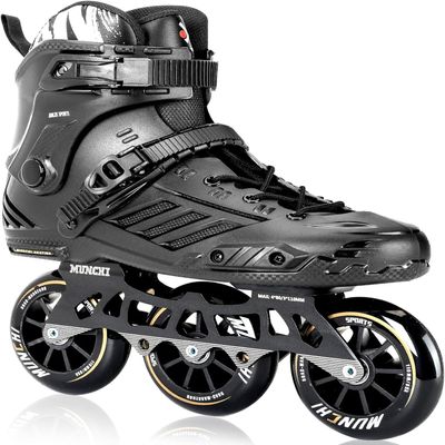 3 Wheel Inline Skates for Adult Women Men,Professional Outdoor Fitness 3X110 Mm Wheels Roller Skates Blades for Unisex (White, Men 10.5/Women 11.5 46)