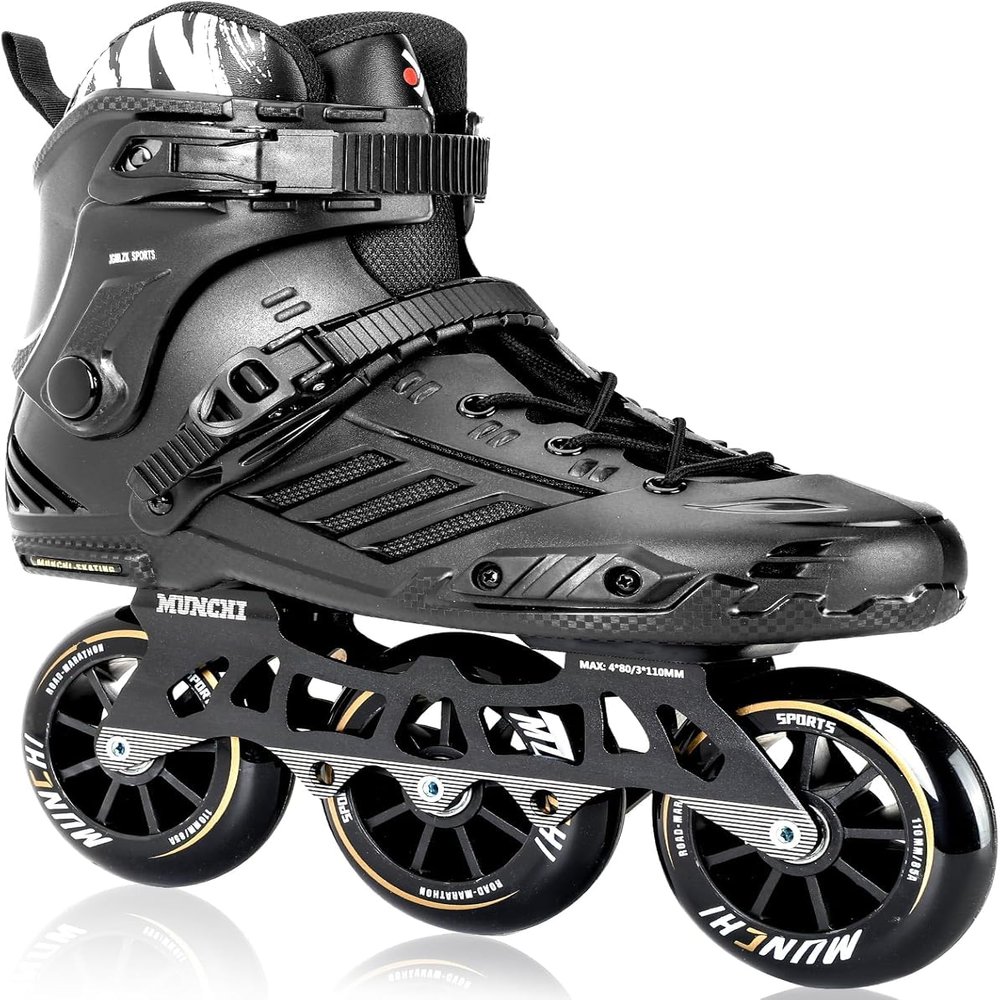 3 Wheel Inline Skates for Adult Women Men,Professional Outdoor Fitness 3X110 Mm Wheels Roller Skates Blades for Unisex (White, Men 10.5/Women 11.5 46)
