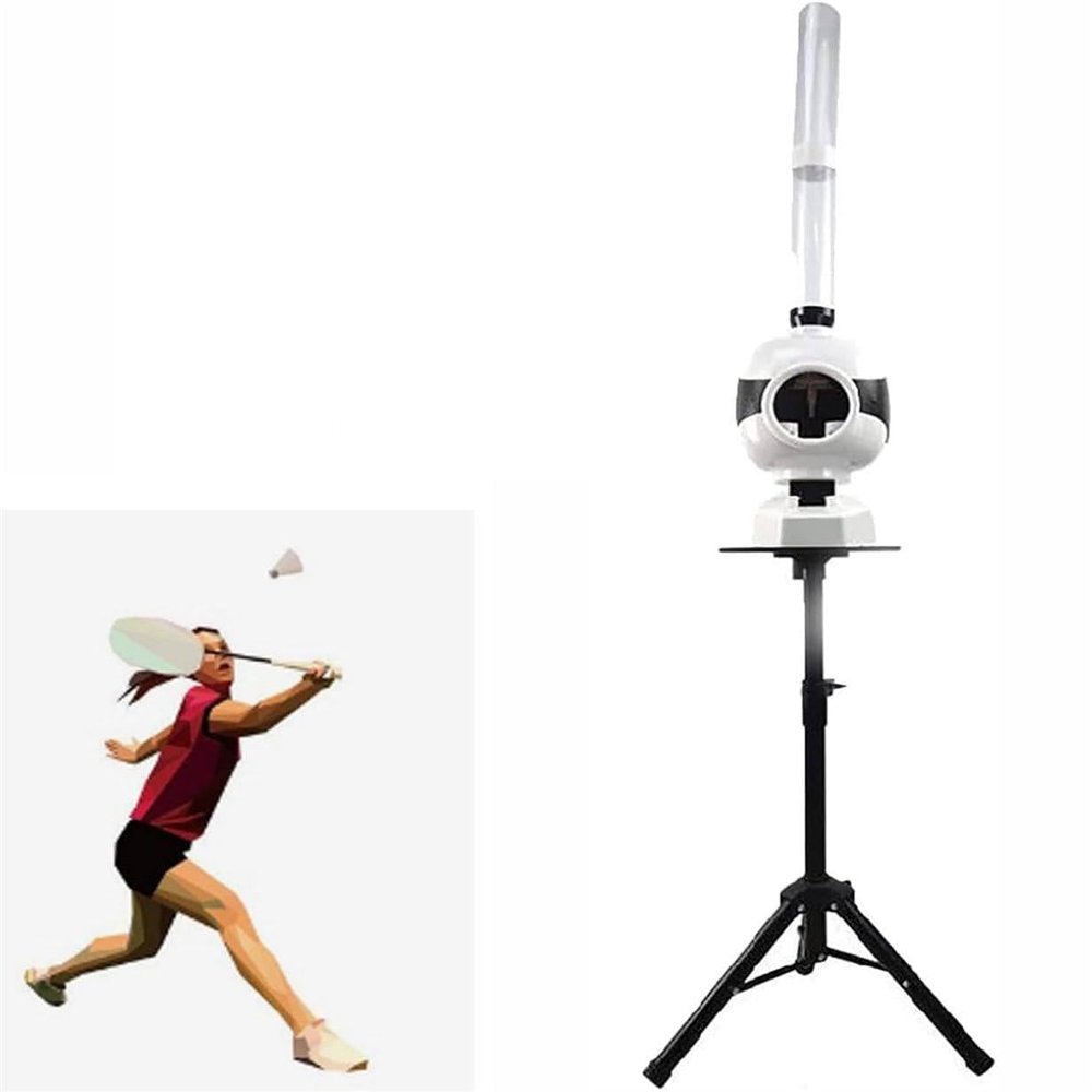 Automatic Badminton Pitching Machine,Portable Badminton Serve Machine,Badminton Training Machine,Automatic Shuttlecock Launcher,for Indoor & Outdoor Training,B