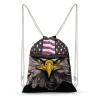 DJUETRUI Drawstring Bags Drawstring Backpack US Army Cool American Flag Eagle Sports Gym Bag for Women Men Sports Sackpack view 1