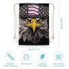 DJUETRUI Drawstring Bags Drawstring Backpack US Army Cool American Flag Eagle Sports Gym Bag for Women Men Sports Sackpack view 2