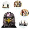 DJUETRUI Drawstring Bags Drawstring Backpack US Army Cool American Flag Eagle Sports Gym Bag for Women Men Sports Sackpack view 3