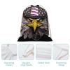 DJUETRUI Drawstring Bags Drawstring Backpack US Army Cool American Flag Eagle Sports Gym Bag for Women Men Sports Sackpack view 4