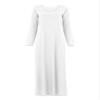 ACSUSS Muslim Dress for Women Solid Loose Islamic Full Cover Long Robe Arabian Abaya Kaftan Prayer Clothes White XXL-3XL view 3